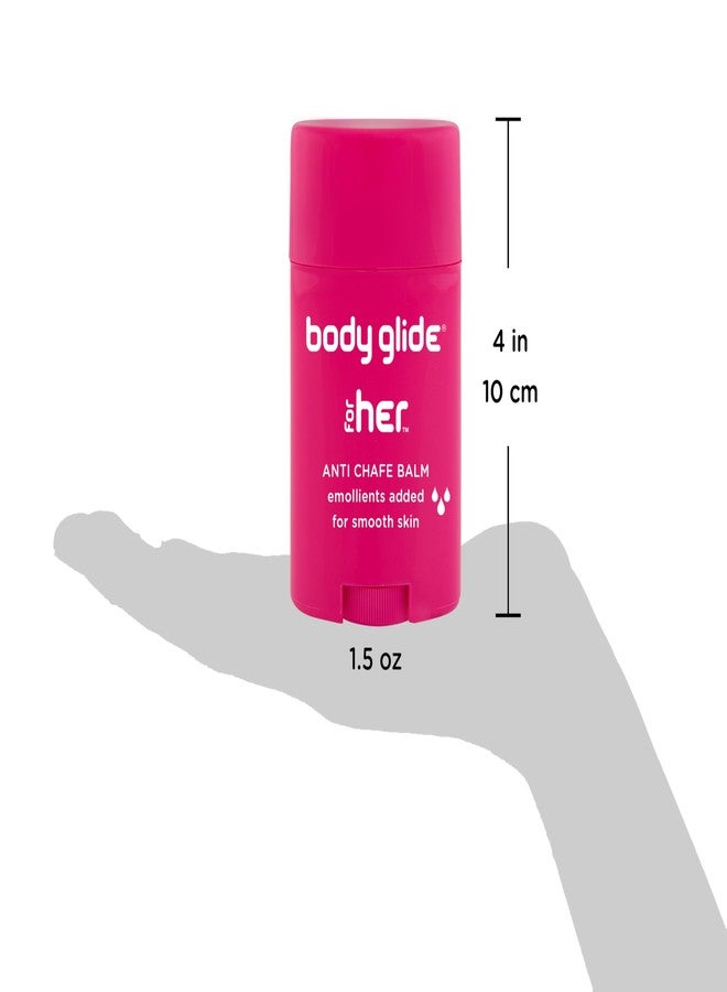 BodyGlide Body Glide For Her Anti Chafe Balm | Chafing stick with added emollients | Great for dry, sensitive skin and/or sensitive areas | Use on chest, bra, butt, groin, arm, and thigh chafing | 1.5oz-2pk - Image 3
